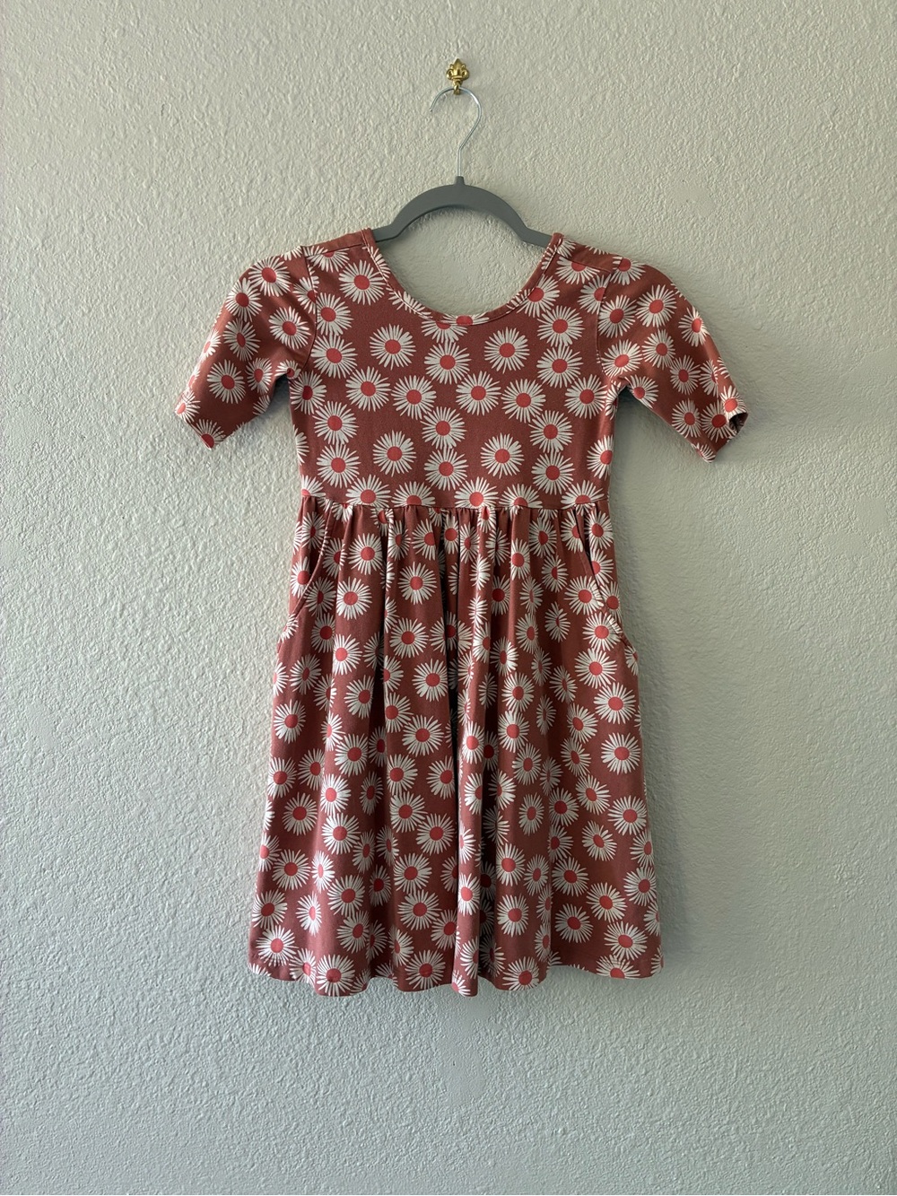 Girls' Floral Rust Pink Twirl Dress